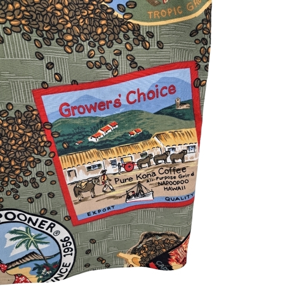 Vntg Reyn Spooner Men's M 90's Y2k Kona Coffee Hawaiian Aloha All Over Print - Picture 12 of 14